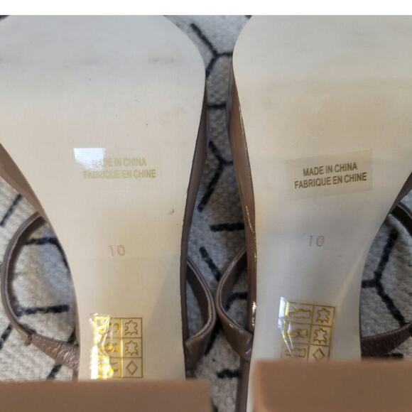 Jeffrey Campbell Hustler Platform Sandal in Taupe Patent, sz 10 - Picture 13 of 14